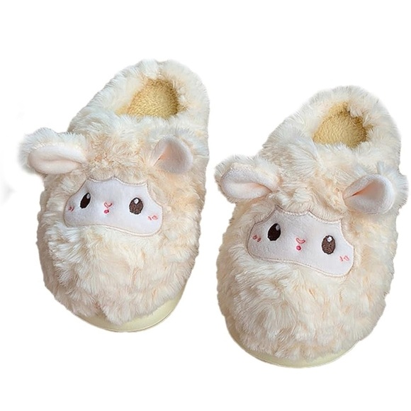 Animal Slippers for Women - Cute Sheep Cozy Winter Plush Soft Adult Home Cotton - Picture 1 of 6